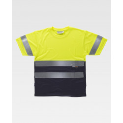Camiseta alta visibilidad Combi manga corta poliéster cintas reflectantes WORKTEAM C3941